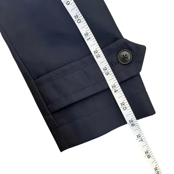 Banana Republic Mens Heritage Collection Navy Water Repellent Long Trench Coat - Picture 11 of 16